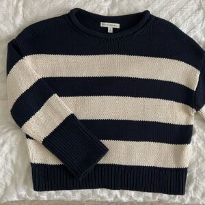 Banana Republic Navy and Cream Knit Sweater